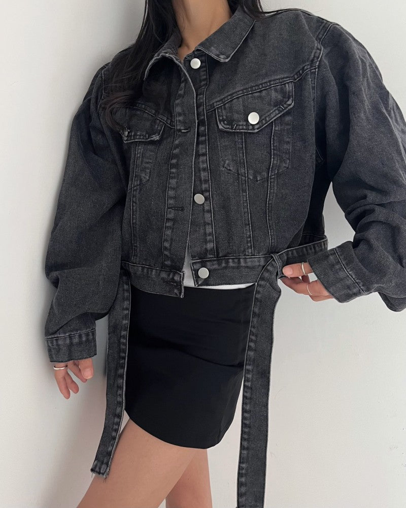 2 colors Women's casual Jean Coats 2025 Spring Women Denim Jacket Long Sleeve cropped Female Girls streetwear(N2418)