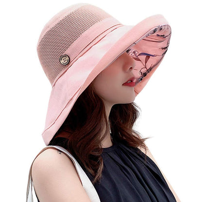Women Mesh Sun Hats Summer Beach UV UPF Packable Wide Chin Strap, Sun Hats for Men & Women UV Protection, Sun Hat with Neck Flap