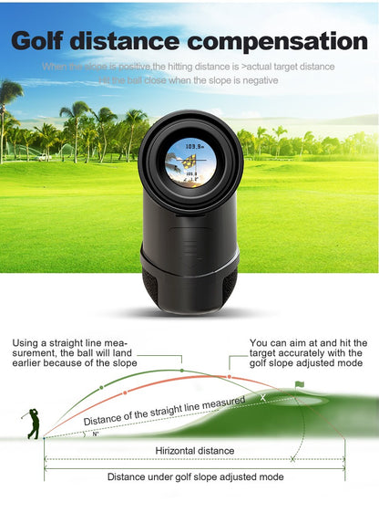 Telêmetro a laser multifuncional Nohawk para golfe com telemetria de inclinação e trava de bandeira para caça, construção, monocular