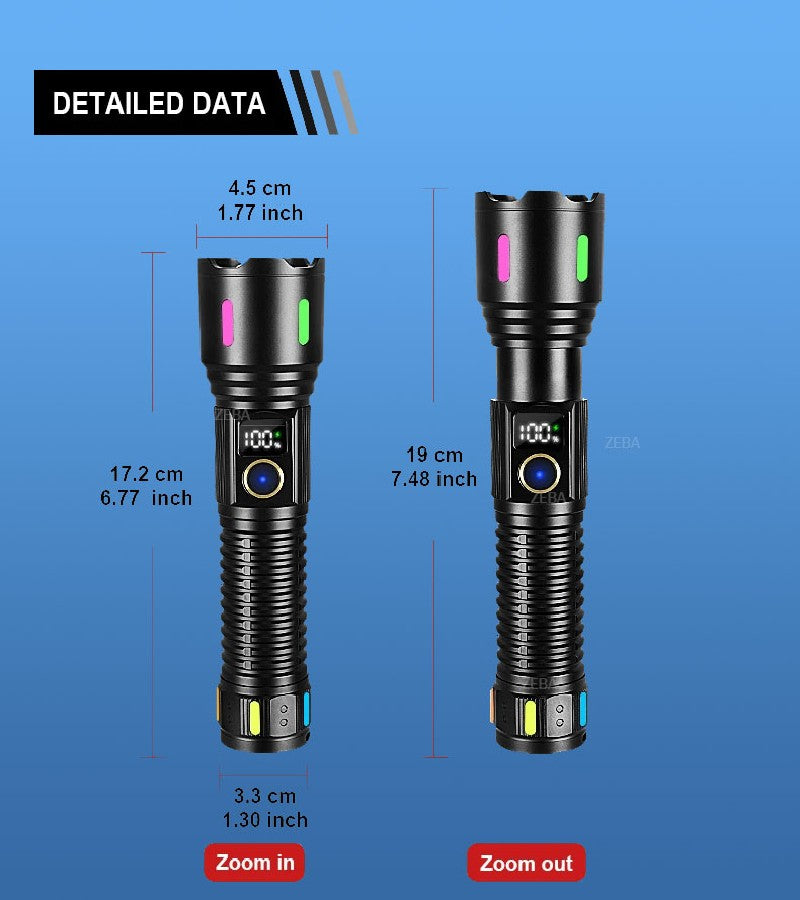 60000000LM Most Powerful Led Flashlight 3500M Long Range Torch High Power Led Flashlights Rechargeable Strong Tactical Lantern