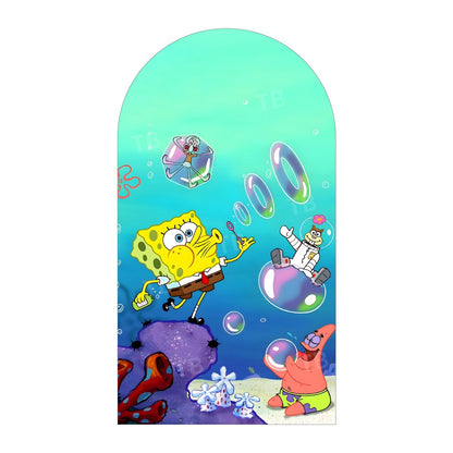 SpongeBob Theme Arch Backdrop Cover Squidward Patrick Baby Shower Kids Birthday Party Decoration Photograph Background Wall