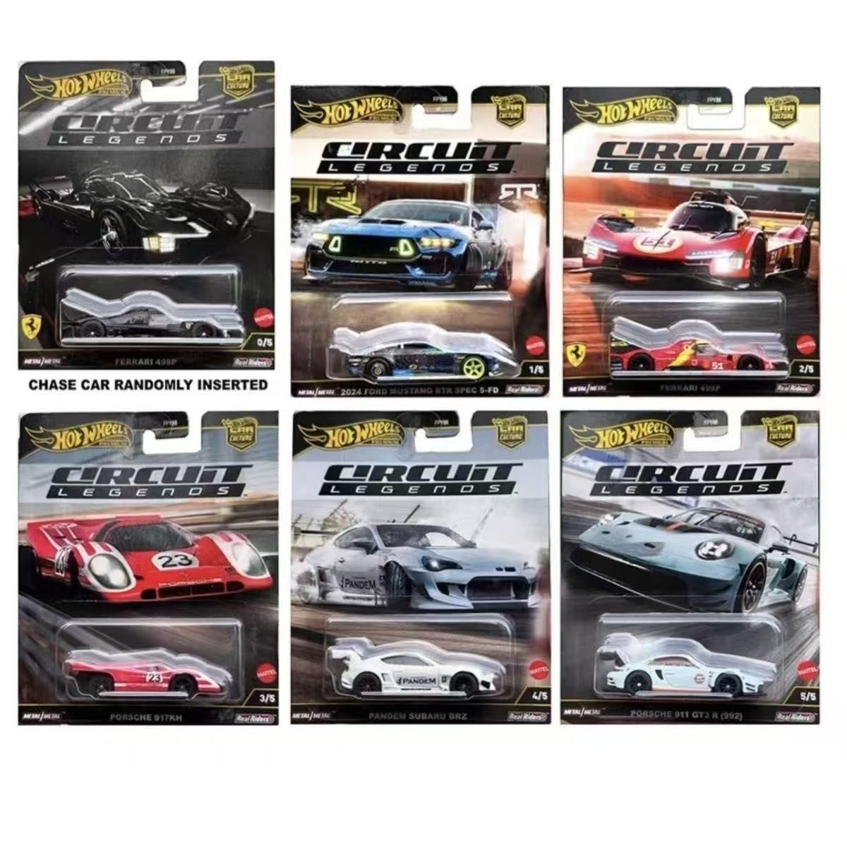 Hot Wheels Car Culture Series Original Ferrari Porsche Mustang Subaru 2025 K Case (Mix 5) Circuit Legends Premium 1:64 Carro de Presente