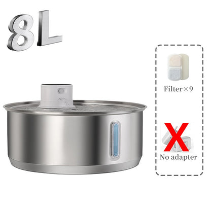 Bebedouro Automático Petavista 8L Aço Inoxidável para Cães 5000mAh Bebedouro Sem Fio para Pets Bateria e Sensor Dispensador 2 em 1 para Cães