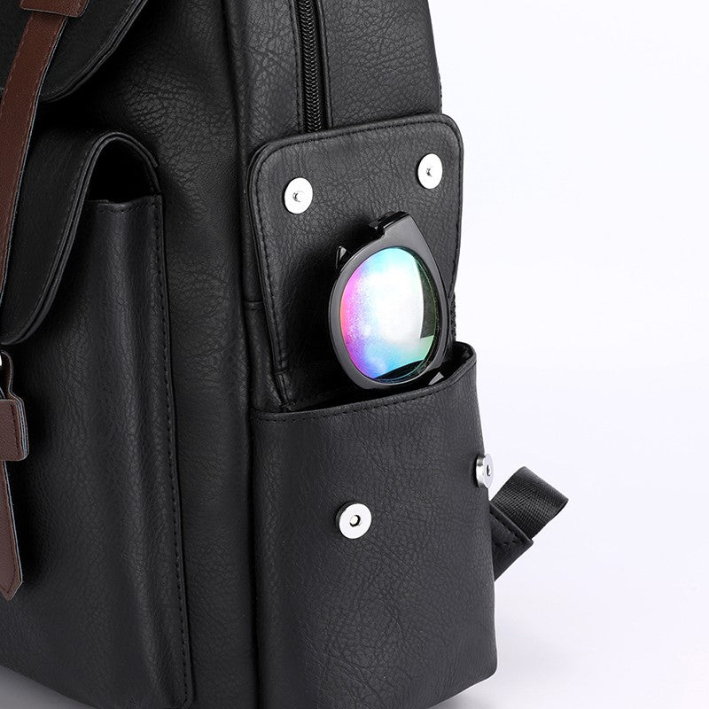 2023 Men Backpack PU Leather Bagpack Large Laptop Backpacks Male Mochilas Black Schoolbag For Teenagers Boys Brown Sac A Dos