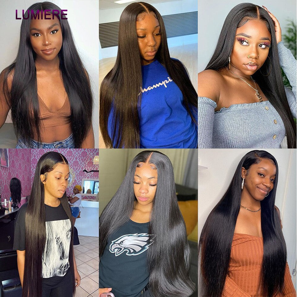 Cabelo Humano Liso Extenso de 8 a 40 polegadas, Pacotes de 1/3/4 peças, Cabelo Brasileiro para Mega Hair, Cabelo Humano Cru, Pacotes em Oferta, Extensões de Cabelo Virgem Lumiere