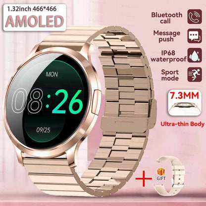 2026New Ultra Slim 1.32" HD AMOLED SmartWatch Women's Screen Always Display Time Heart Rate Calls HD High-end Fashion Smartwatch