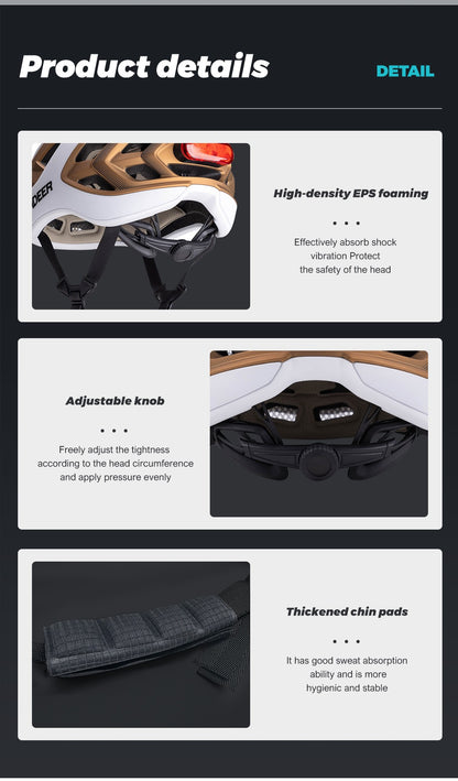 Capacete de bicicleta ultraleve e respirável Eastinear, para homens e mulheres, para esportes ao ar livre, com luz traseira magnética