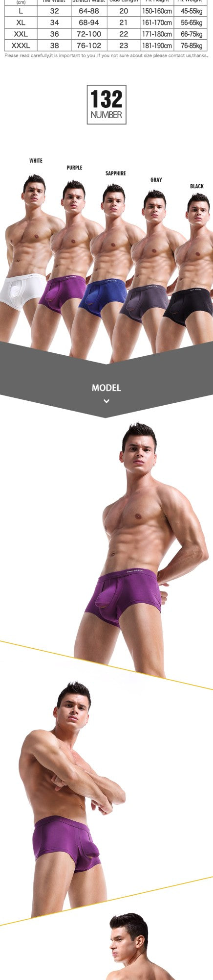 Austrian spermatic cord bullet separation underwear men's scrotal vein underpants Ice silk pouch curved men's boxers