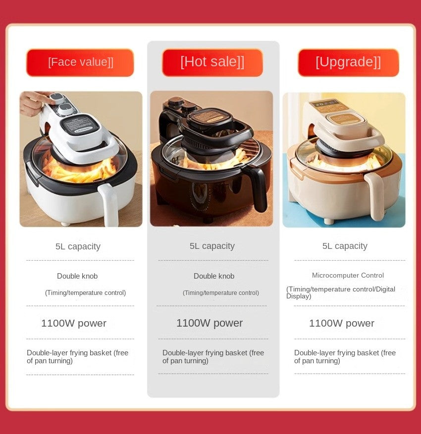 Flip-free air fryer double-layer fryer household large-capacity electric fryer fully automatic French fries machine