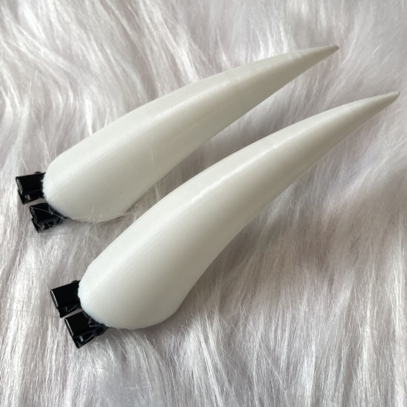 10/14/18cm Halloween Hair Clip White Punk Demon Horn Hairpin Gothic Party Cosplay Costume Pin Hairpins Costume Horn Accessories