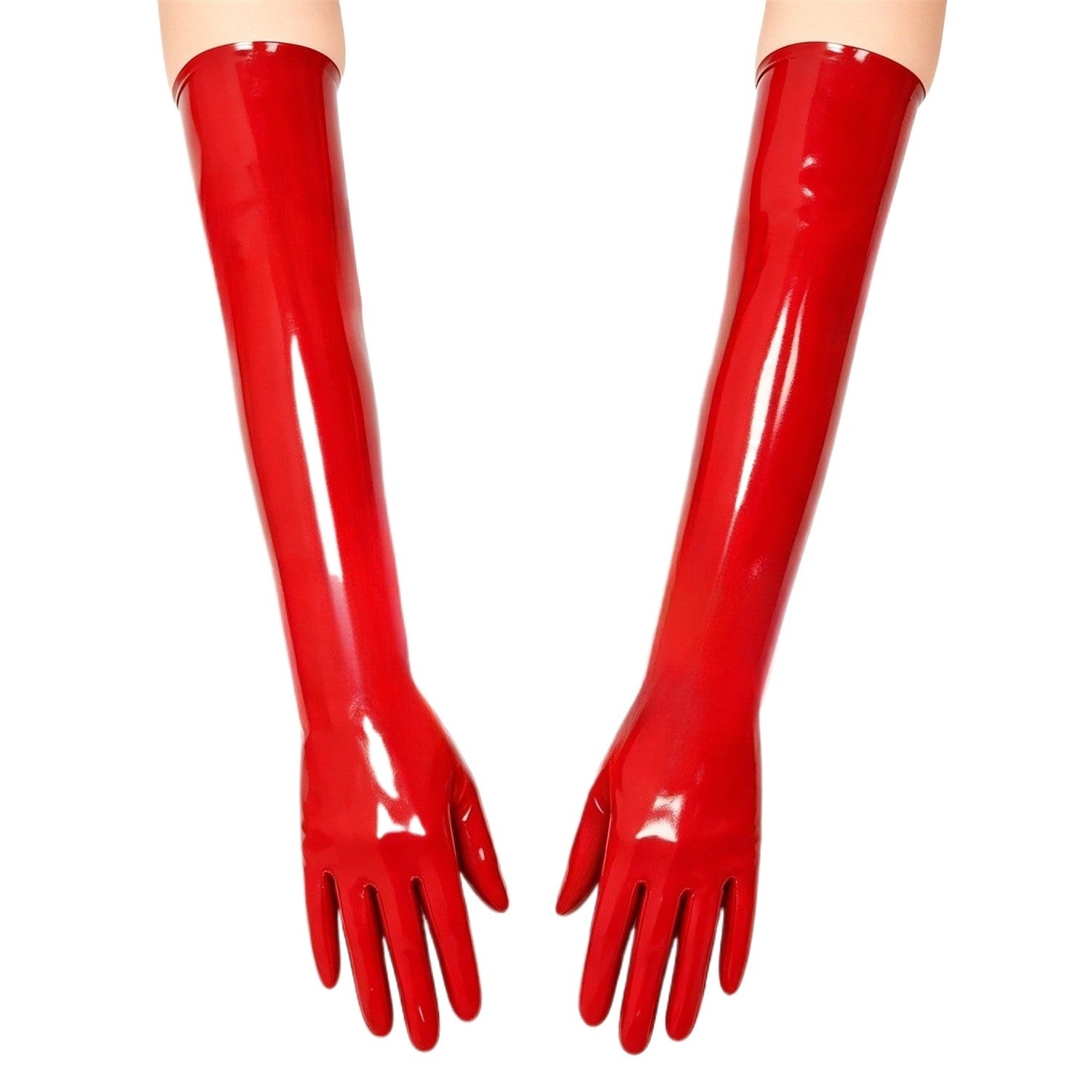 Unisex Natural Latex Black Gloves Rubber Short Gloves Cosplay Costumes Accessory