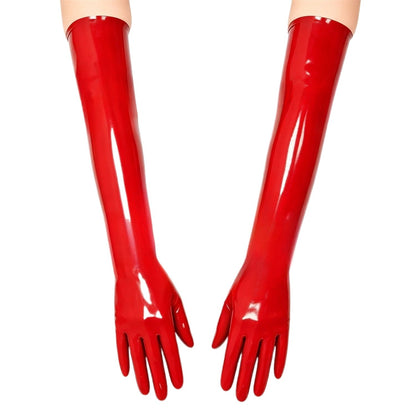 Unisex Natural Latex Black Gloves Rubber Short Gloves Cosplay Costumes Accessory