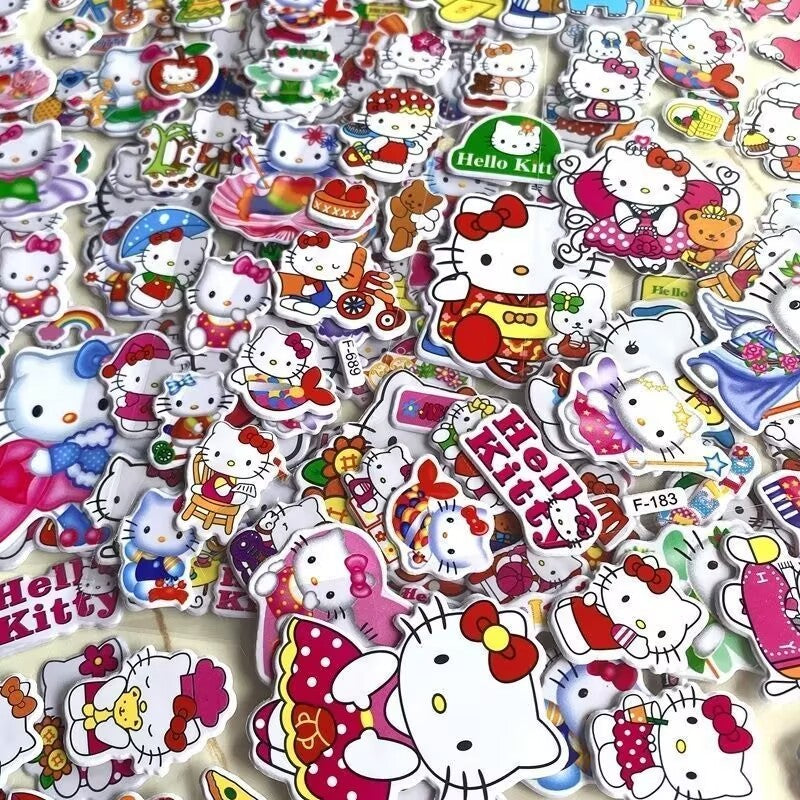 6/12pcs 3D Cartoon Kitty Puffy Stickers Sheets Kids Boys Girls Reward Bulk Assorted Scrapbook Stickers Party Favors Gifts DIY