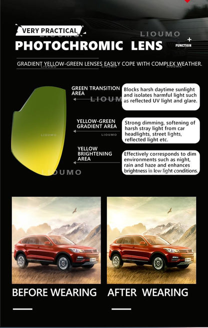 Top Brand Pilot Photochromic  Sunglasses Men Polarized Day Night Driving Glasses Women Chameleon Goggles Unisex sonnenbrille