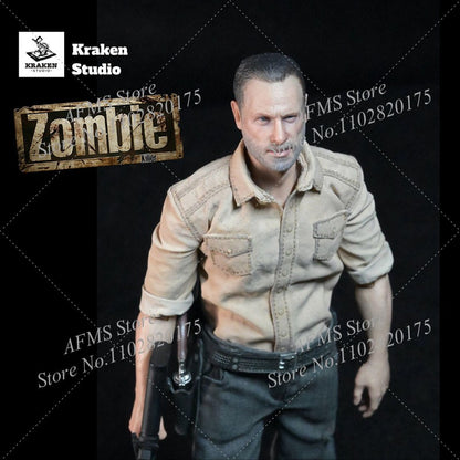 Kraken Studio Figura Colecionável 1/12 Escala Terrifying Zombie Police Killer Rick Conjunto Completo Figura de Ação de Soldado Masculino de 6 Polegadas Modelo