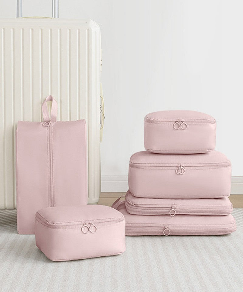 6Pcs Travel Compression Packing Cubes Bag Waterproof Handheld Clothe Separation Storage Bag Portable Suitcase Clothes Organizers