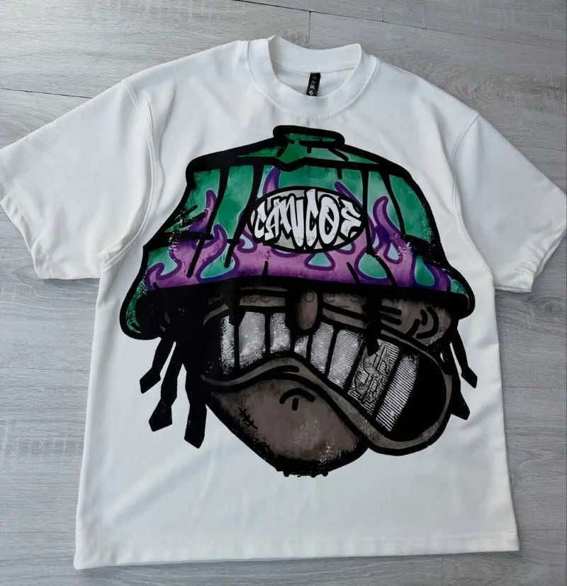 Y2k Harajuku Streetwear Men and Women Short Sleeved Fashion New Cartoon Print Design Shirt Retro Hip Hop Trend Oversized T-Shirt