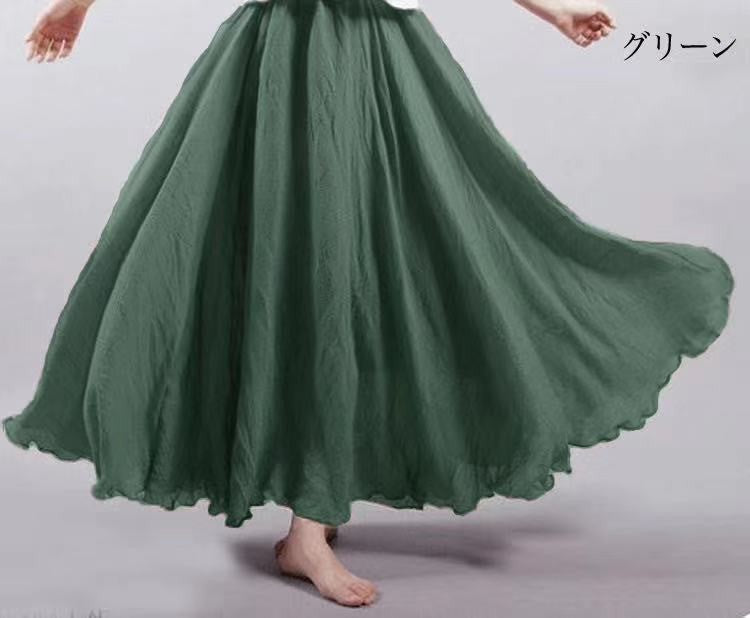 new 2020 Women Linen Cotton Long Skirts Elastic Waist Pleated Maxi Skirts Beach Boho Vintage Summer Skirts Faldas Saia