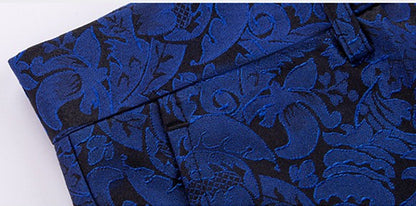 Calça Social Masculina Azul, Calça de Tecido Jacquard, Calça de Terno para Festa de Casamento, Tamanhos Asiáticos M-5GG 6GG, Pantalones Hombre