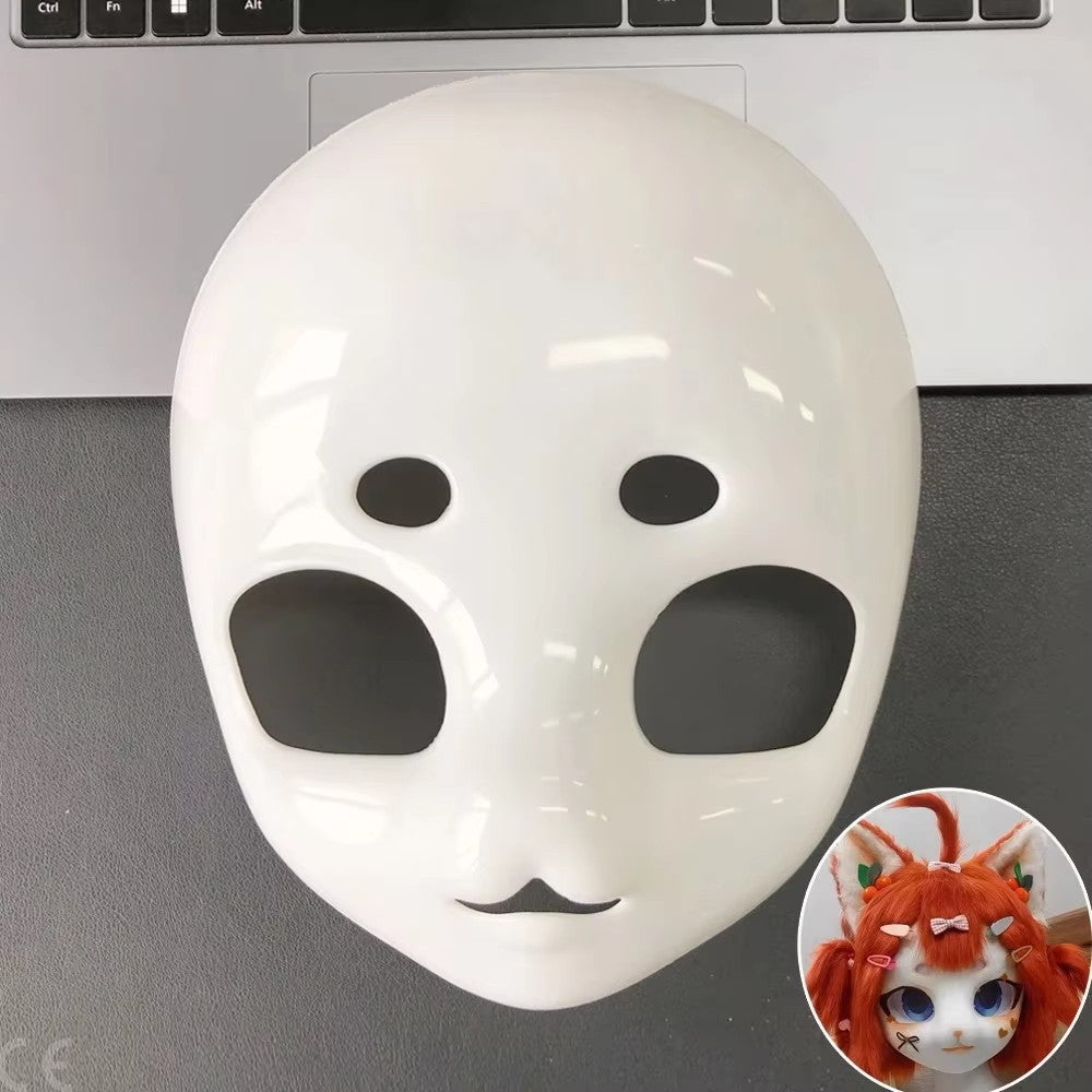 QQ Beast Head Skull Mask Cosplay Animal Kigurumi Base Skull Mask, Animal Cat Head for Cosplay Fursuit, Halloween Costume Prop An