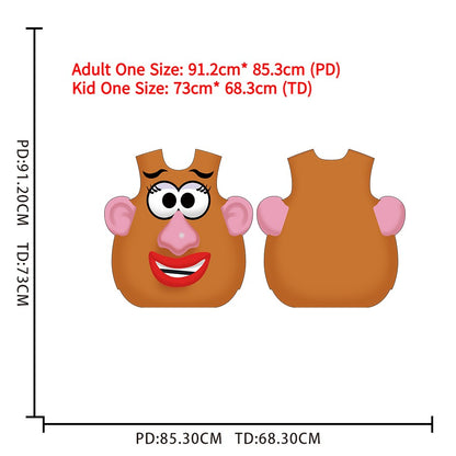 Funny Potato Head Costume Mr. and Mrs. Potato Head Matching Outfit Halloween Cosplay Tunic Couple Carnival Party Disguise Wear