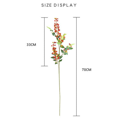 70CM Artificial Red Berries Branch Christmas Tree Ornaments Fake Holly Flowers Bouquet Foam Fruit Plant For Household DIY Decor