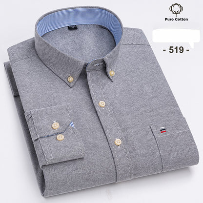 over size 7XL100%Cotton Oxford long-sleeve shirts for men slim fit formal plain shirt office white clothes elegant business tops