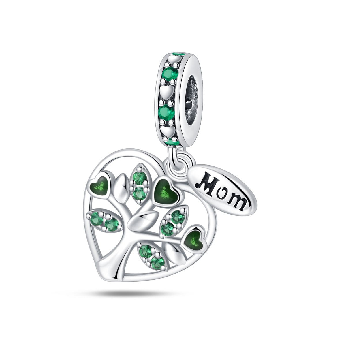 925 Sterling Silver Green Series Flower Tree Apple Pendant DIY Fine Beads Fit Original Charms Bracelet Women Jewelry Diy