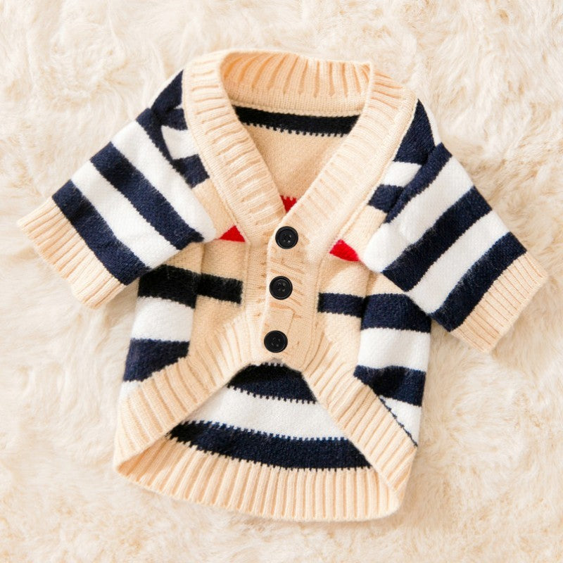 Roupas de luxo para cães, Chihuahua, suéter listrado, Bichon Frise, cachorro, gato, casaco quente, acessórios para cães e gatos, roupinhas para animais de estimação
