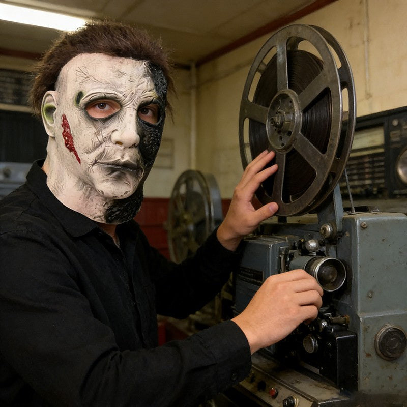 New horror film Michael Myers Mask Halloween Thriller Headset Cosplay Horror Killer Full Face Latex Helmet Party Costume Props