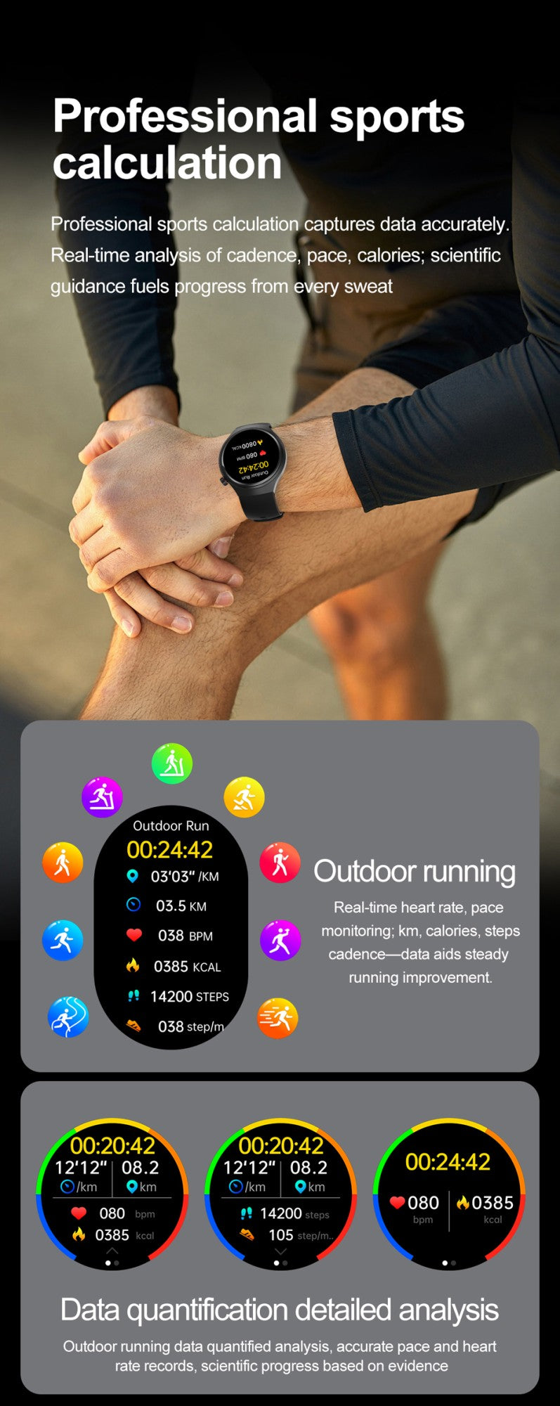 Smartwatch Esportivo Watch 4 Pro Masculino Tela AMOLED HD 360*360 Frequência Cardíaca Chamada Bluetooth IP68 À Prova D'água Música Novo SmartWatch 2025