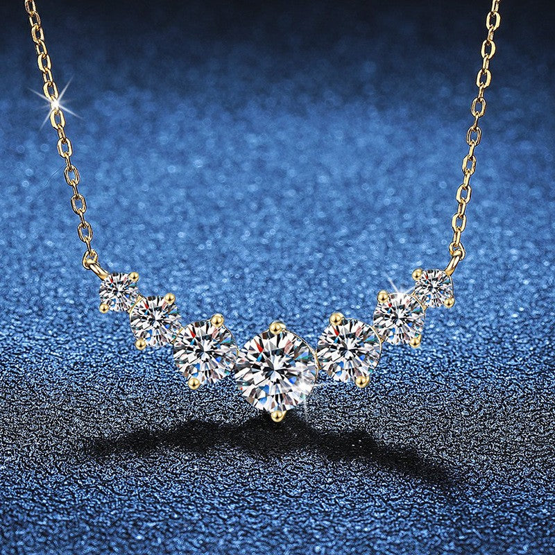 1.7-5.0ct D Cor Moissanite Feminino Pingente Prata Colar Para Mulheres Correntes Festa Noiva Joias Finas Colar de Prata Esterlina 925