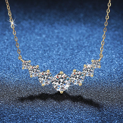 1.7-5.0ct D Cor Moissanite Feminino Pingente Prata Colar Para Mulheres Correntes Festa Noiva Joias Finas Colar de Prata Esterlina 925