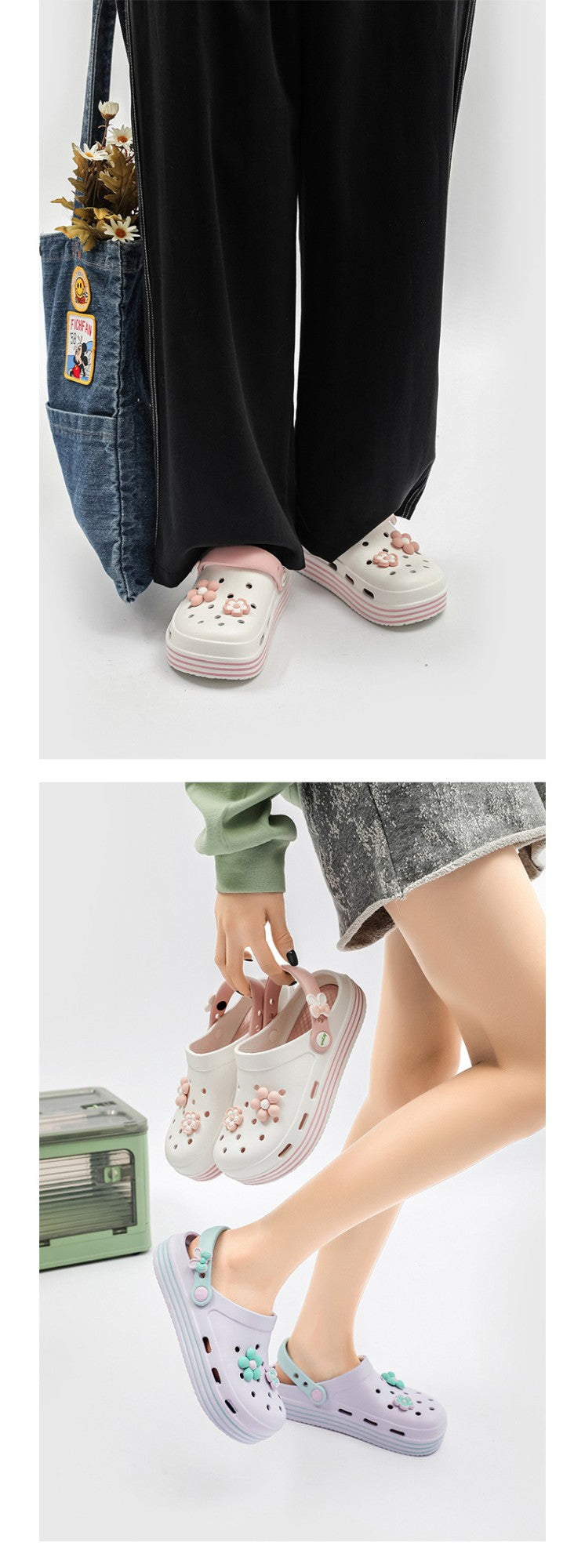 Women's Cute Platform Garden Clogs, Solid Color Closed Toe Non-slip Sandals, Indoor & Outdoor Slides