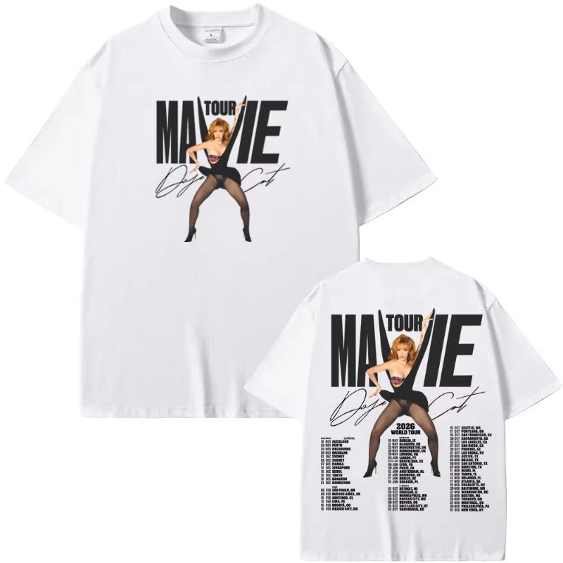 Doja Cat T Shirt Ma Vie World Tour 2025-2026 Summer Hip HopTee-shirt Sleeve Korean Cotton High Quality Clothing Female/Male Tops