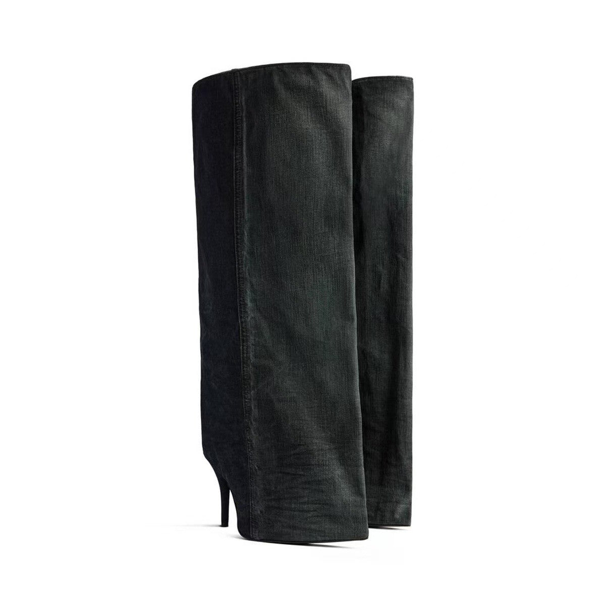 2024New Designer Slender High Heels Knee Length Women's Boots Fashion Walk Party Women's Large Mid Size Boots Autumn and Winter