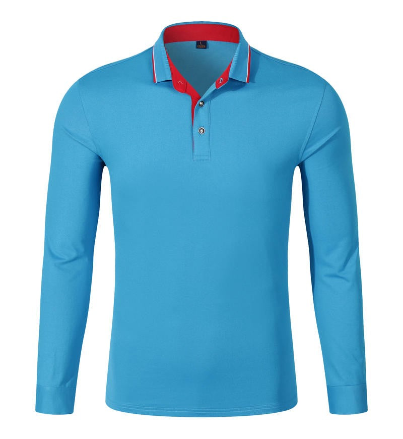 Cotton long sleeved T-shirt shirt polo shirt can print embroidered logo Spring and Autumn men's and women's work clothes