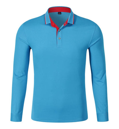 Cotton long sleeved T-shirt shirt polo shirt can print embroidered logo Spring and Autumn men's and women's work clothes