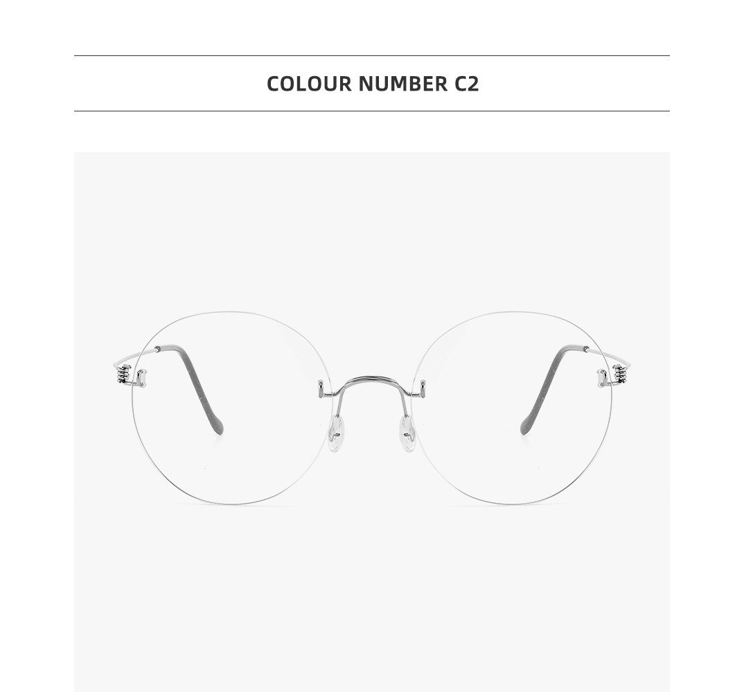 Round Blue Light Glasses Women Screwless Eyeglasses Frame Men 2025 New Women Round Denmark Korean Glasses Frame Vintage Eyewear