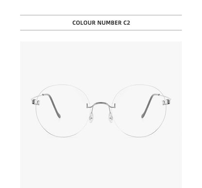 Round Blue Light Glasses Women Screwless Eyeglasses Frame Men 2025 New Women Round Denmark Korean Glasses Frame Vintage Eyewear