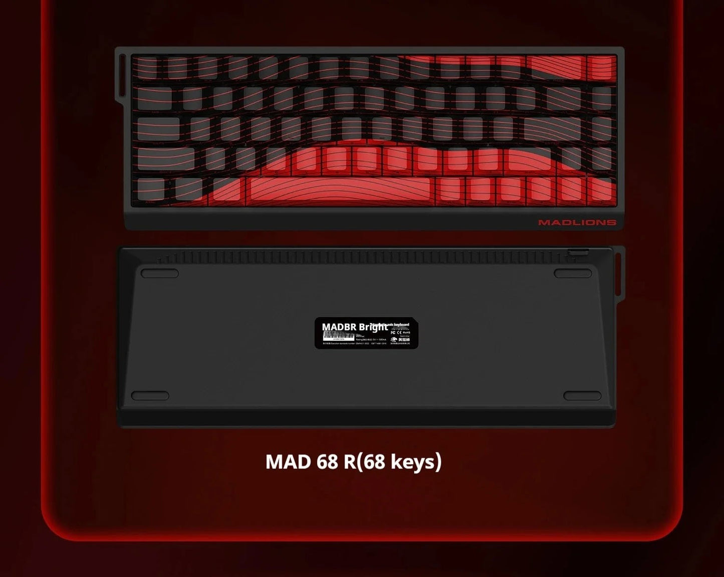 Teclado Gamer Switch Magnético MADLIONS MAD 60/68HE Com Fio Drive Web Custom 8K 61/68 Retorno RT Ajustável Hot Swap