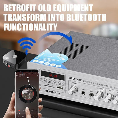 NFC Bluetooth 6.0 Audio Receiver Aux 3.5mm 2RCA Music Wireless Adapter With Mic USB U-Disk Play Remote Control for TV Car