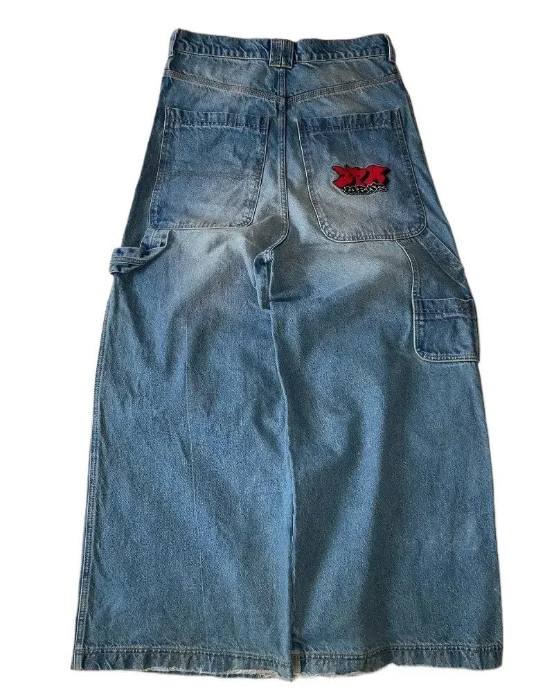 Calça Jeans Baggy Y2K masculina Harajuku anos 2000 vintage bordada de alta qualidade nova Hip Hop streetwear masculina feminina calça jeans casual de perna larga