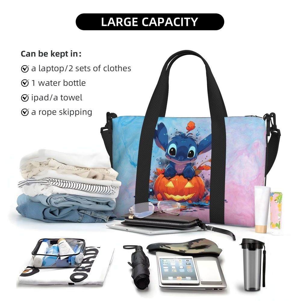Custom Large SLilo And Stitch Cartoon Tote Bag Women Anime Shopping Shoulder Beach Gym Travel Bag
