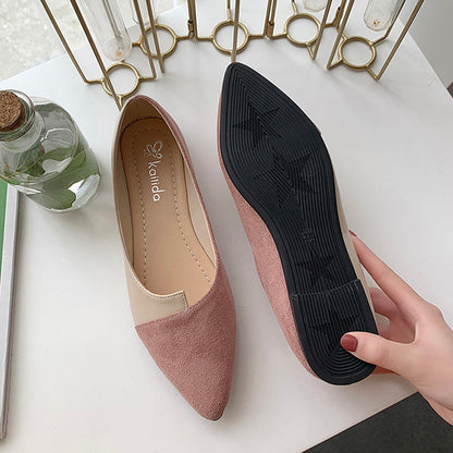 Women Splice Color Flats Fashion Pointed Toe Ballerina Ballet Flat Slip On Shoes ????????? ?????? Sandalias De Mujer Chaussure
