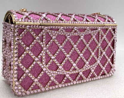 XIYUAN Women Orange/Blue/Silver/Green Jewels Long Chain Messenger Bags Party Wedding Diamonds Handbags Gems Shoulder Bag Wedding