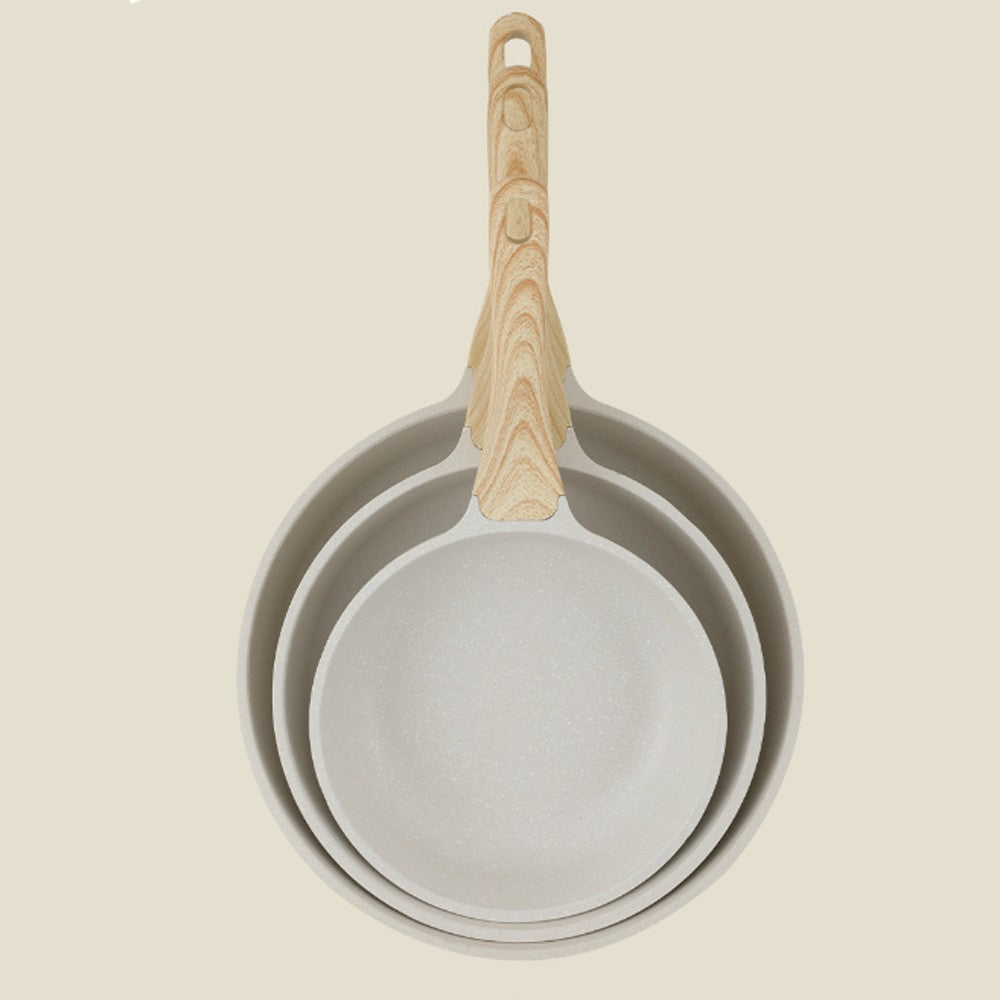 Panela Wok Antiaderente Frigideira Cerâmica Pedra Medicinal Fogão a Gás Indução Utensílios de Cozinha Universais Panela Antiaderente para Bife e Molhos