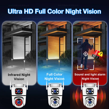 Câmera IP WIFI Tuya 5K 10MP Externa 5G Wifi Câmera PTZ de Lente Dupla Onvif Vigilância CCTV Rastreamento AI Alexa/Câmera de Segurança Goggle