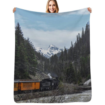 Train in Colorado Throw Blanket Soft Beautifuls Travel Comforter Blankets