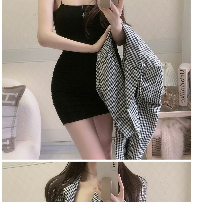 Elegant Solid Sling Sleeveless Type A Sheath Mini Short Dresses Summer New Sexy